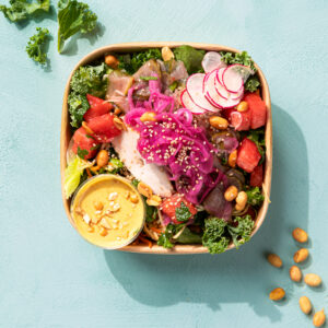 Salat: Kylling satay og thaiagurker